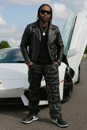Men’s Bubble Letter Leather Pants