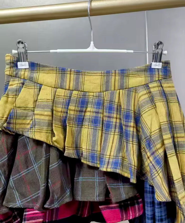 Plaid Layered Skirt