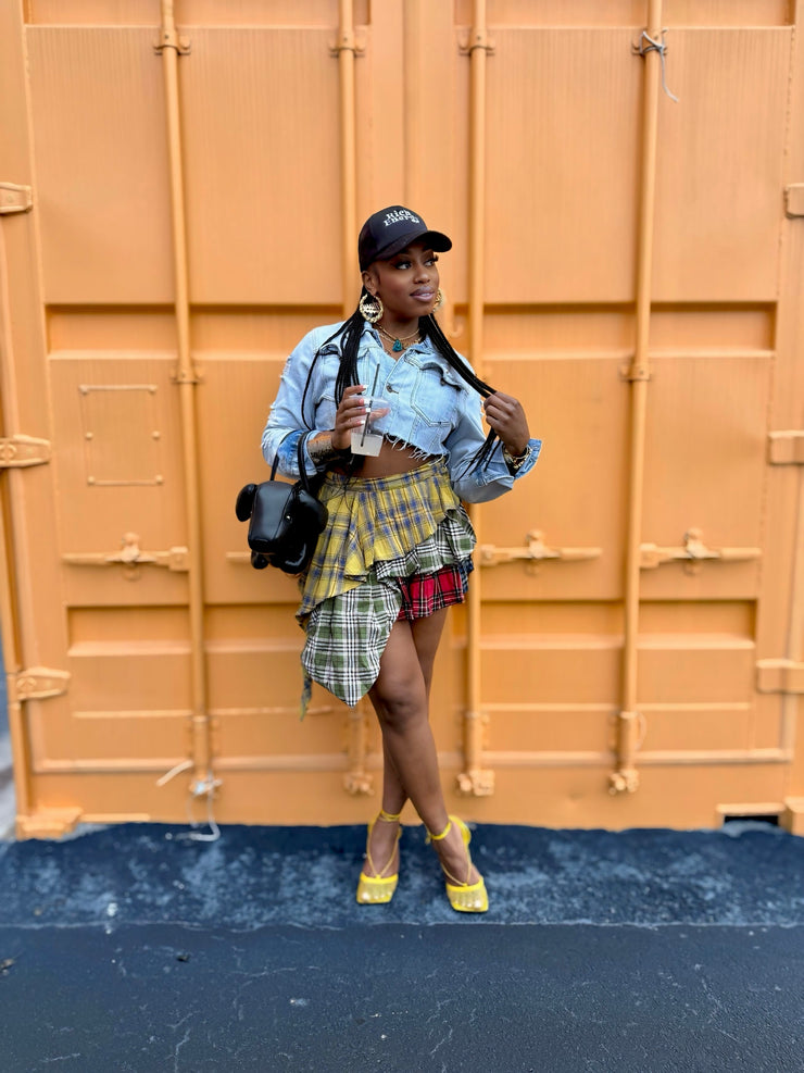 Plaid Layered Skirt