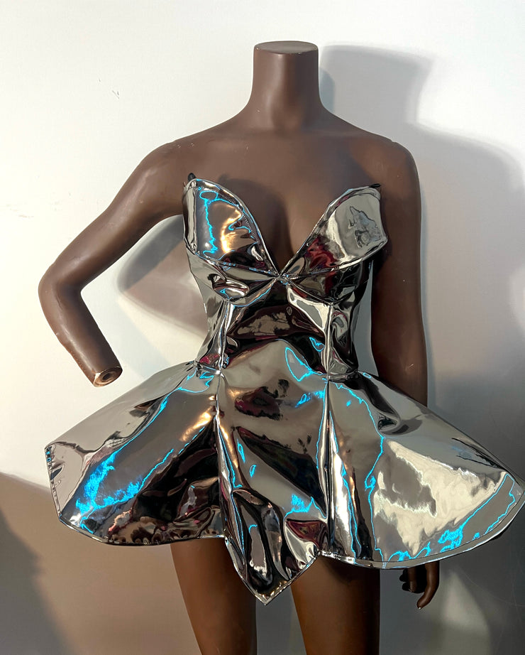 Metallic Lon One Corset Dress