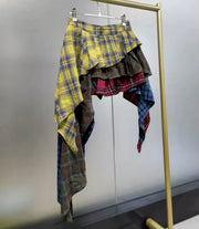 Plaid Layered Skirt