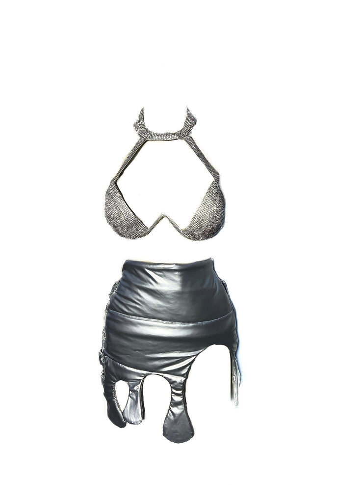 Metallic Drip Skirt